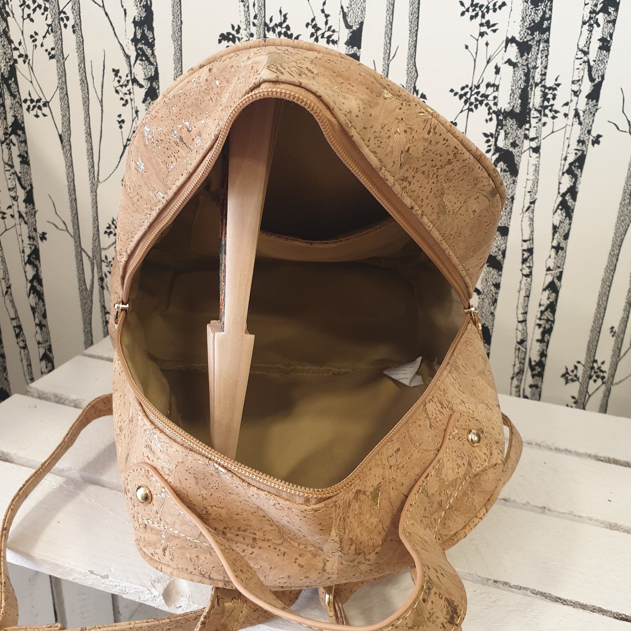 Détail intérieur sac à dos - création artisanale