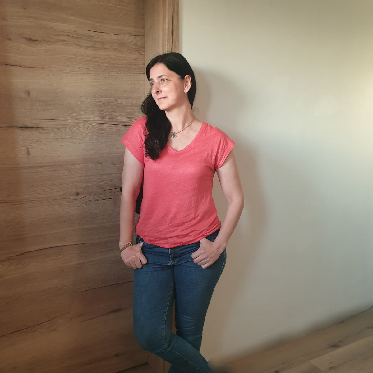 Tee-shirt corail en lin eco-responsable - Love by MD - Made in portugal