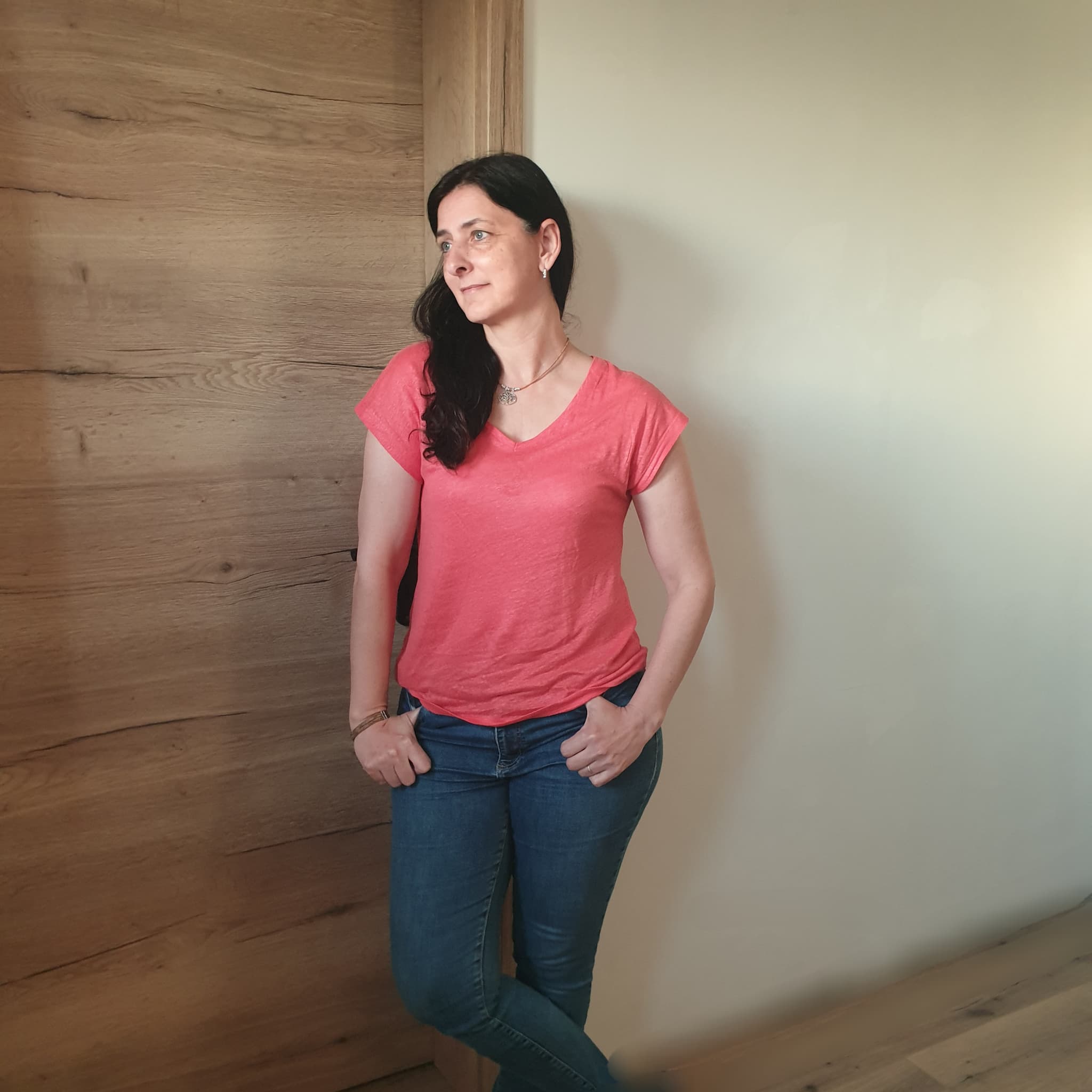 Tee-shirt corail en lin eco-responsable - Love by MD - Made in portugal