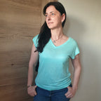 Zoom Tee-shirt turquoise lin eco-responsable - Love by MD - Made in portugal