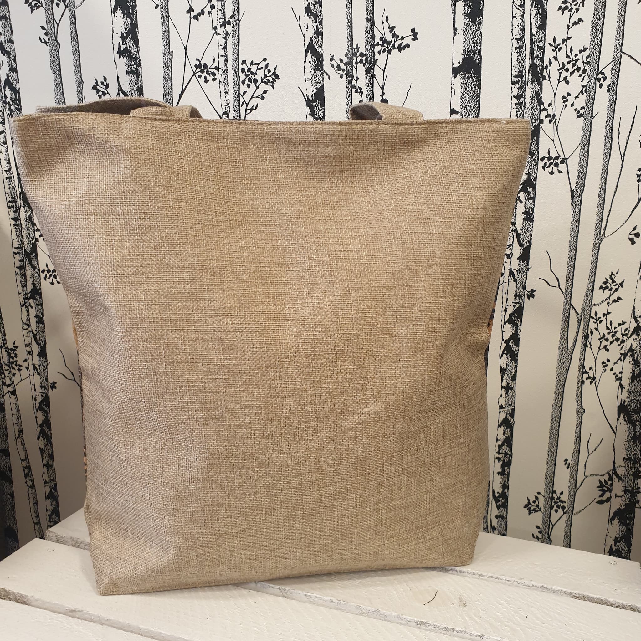 Sac cabas Sylvara en liège naturel et textile tissé - Vue arrière