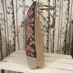Tote bag artisanal portugal  imprimé liege et tissus - vue de coté