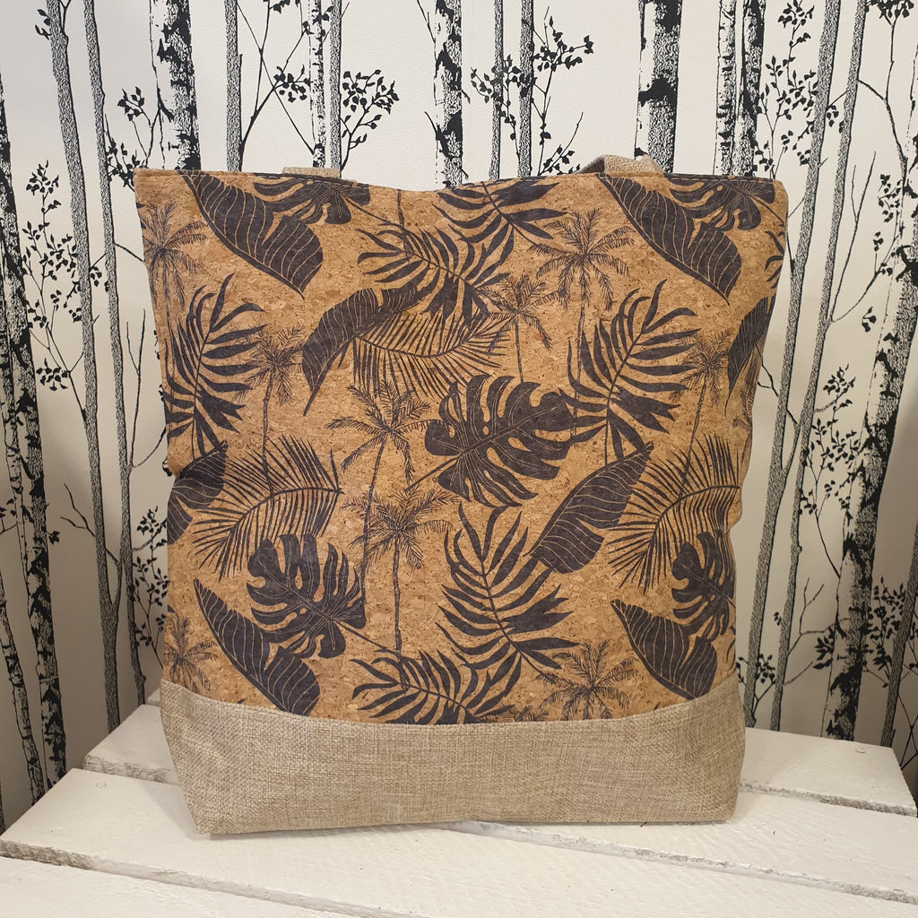 Sac cabas Sylvara en liège naturel et textile tissé