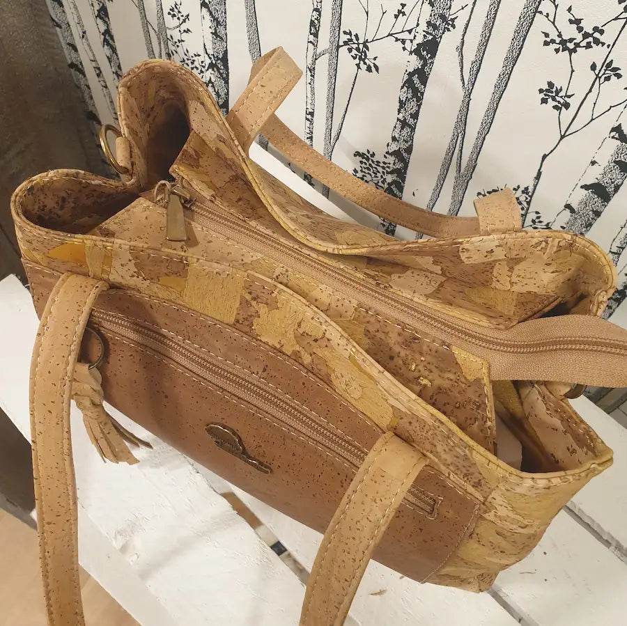 Sac à main léger et résistant en liège – anses + bandoulière