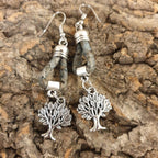 Boucles d'oreilles en liège et meta Blandina bleu gris 
