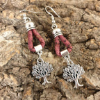 Boucles d'oreilles bordeaux Blandina - création artisanale