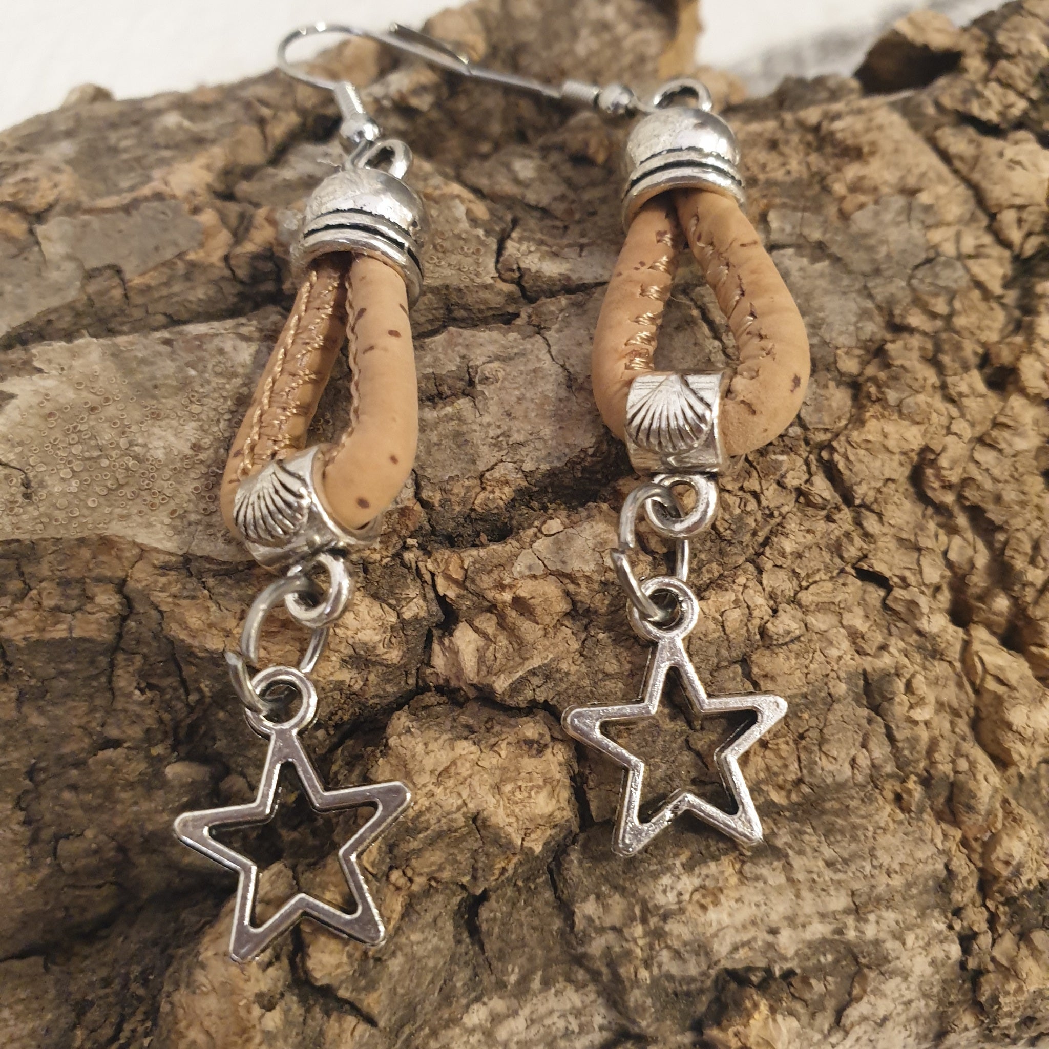 Boucles d’oreilles en liège Etoila EssenTerra