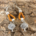 Boucles d'oreilles en liège jaune Blandina - fait-main