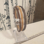Bracelet en liège marron et naturel - vue de devant