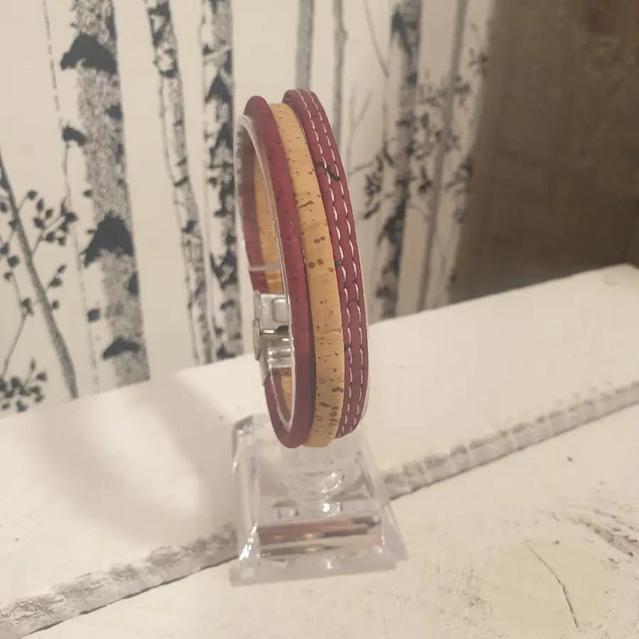 BRACELET EN LIEGE BORDEAUX