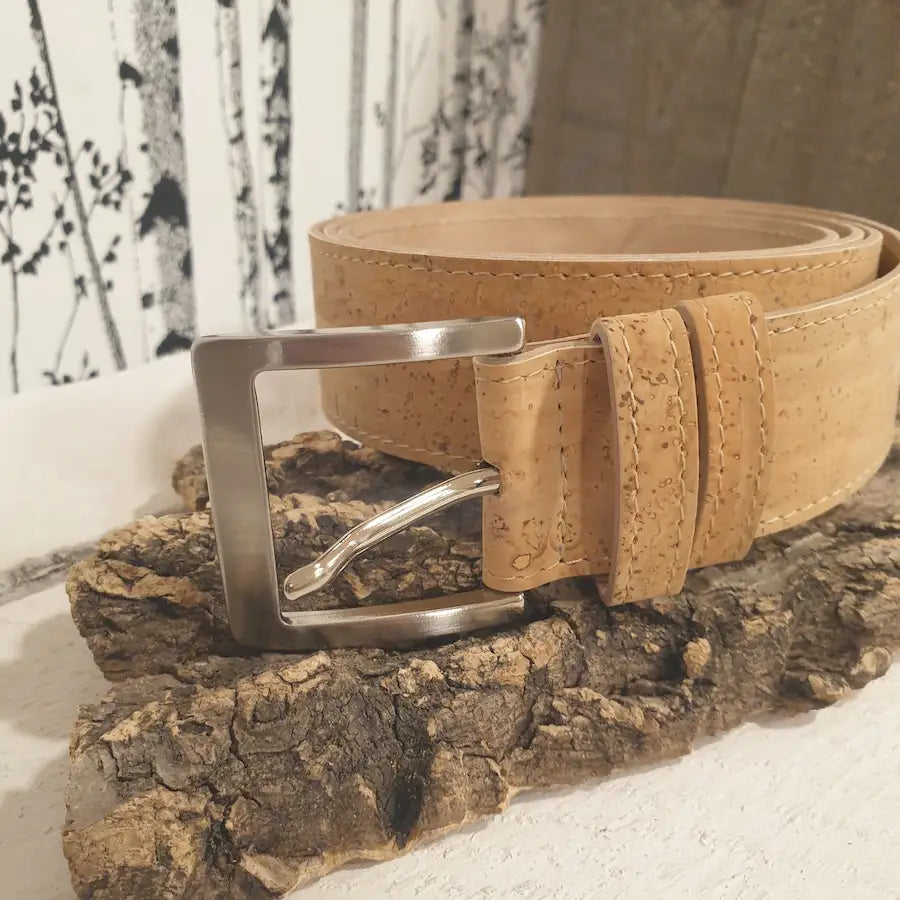 Ceinture large en liège naturel avec boucle– fabrication artisanale
