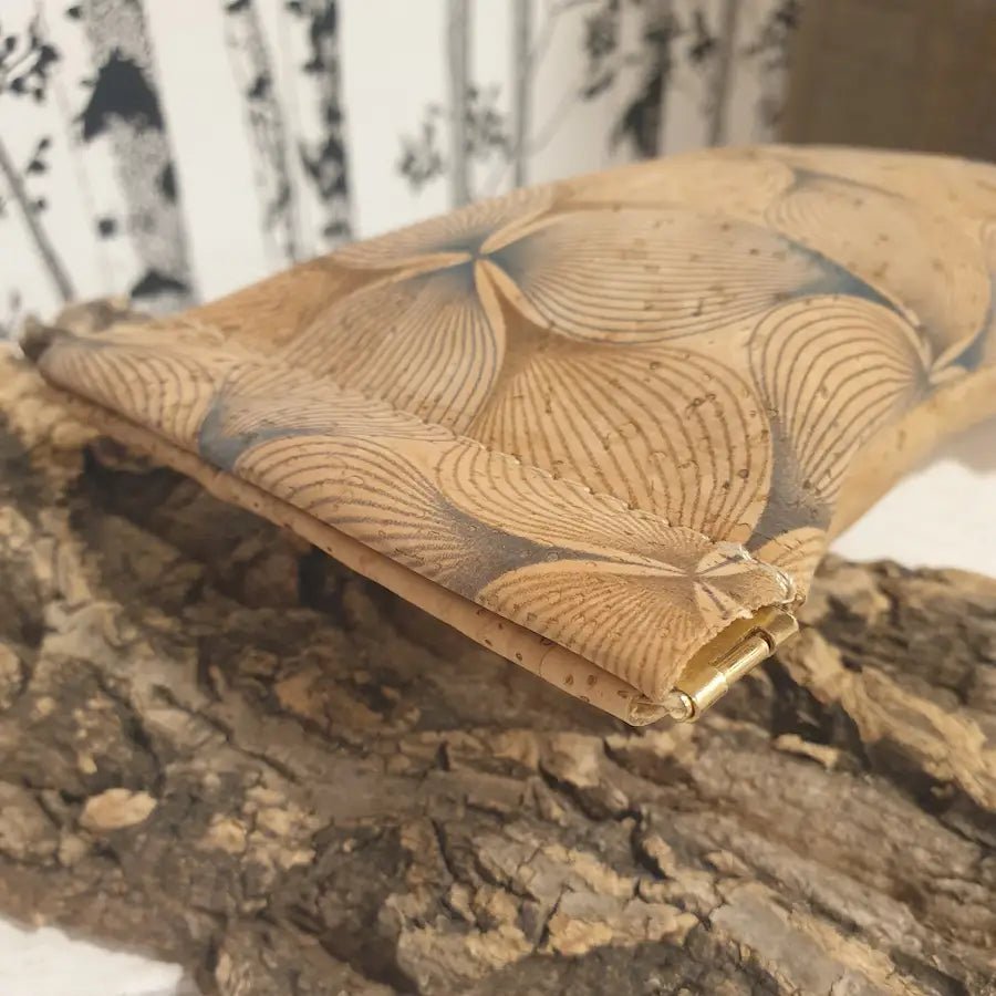 Étui à lunettes en liège avec motifs – fermeture pression