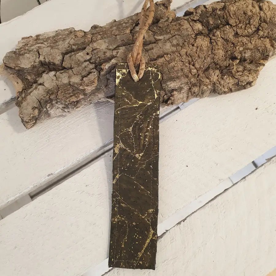 Marque-page en liège vert fait main