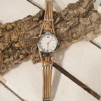 Montre artisanale en liège naturel avec cadran blanc - Vue d'ensemble