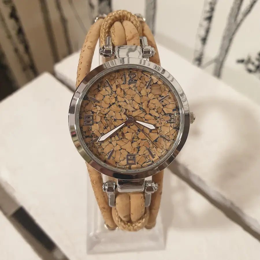Montre en liège naturel Alma avec cadran fond liège