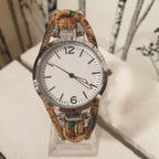 Montre artisanale en liège Floraë avec cadran fond blanc