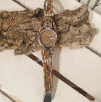 Montre artisanale en liège Floraë avec cadran fond blanc