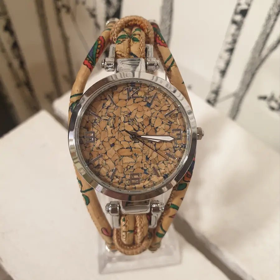 Montre en liège Floraë avec cadran fond liège