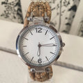 Montre en liège Lola zébré avec cadran fond liège