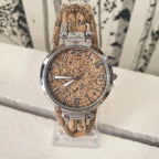 Montre en liège Lola zébré avec cadran fond liège