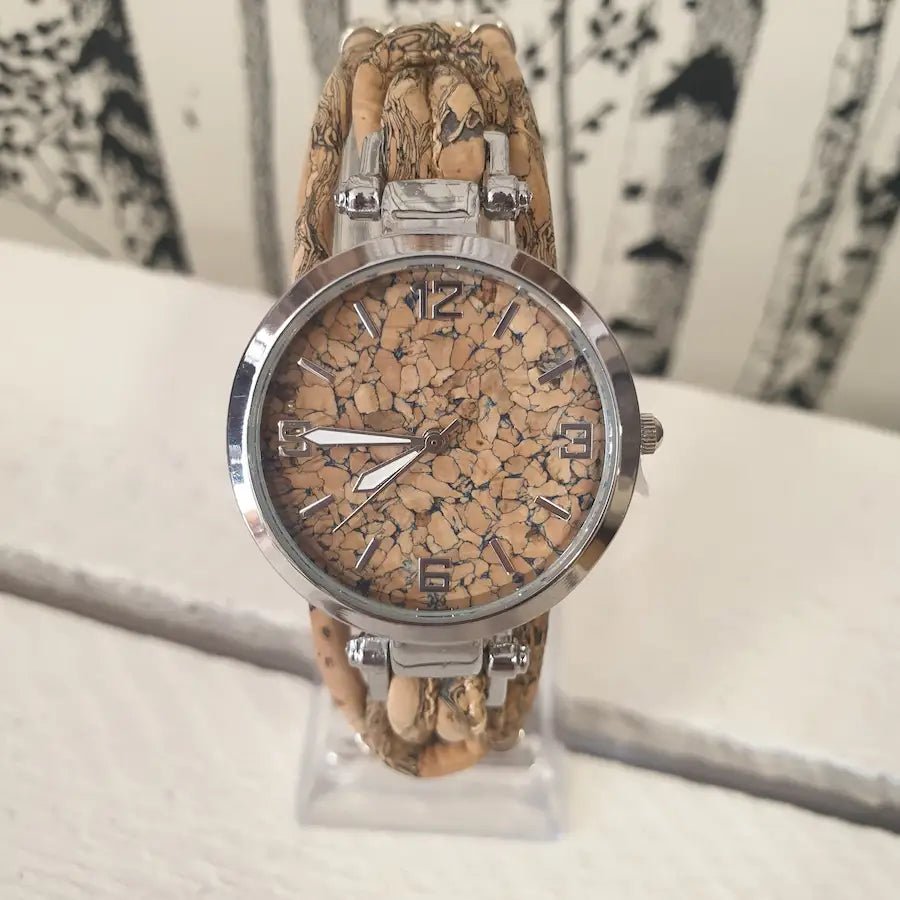 Montre en liège Lola zébré avec cadran fond liège
