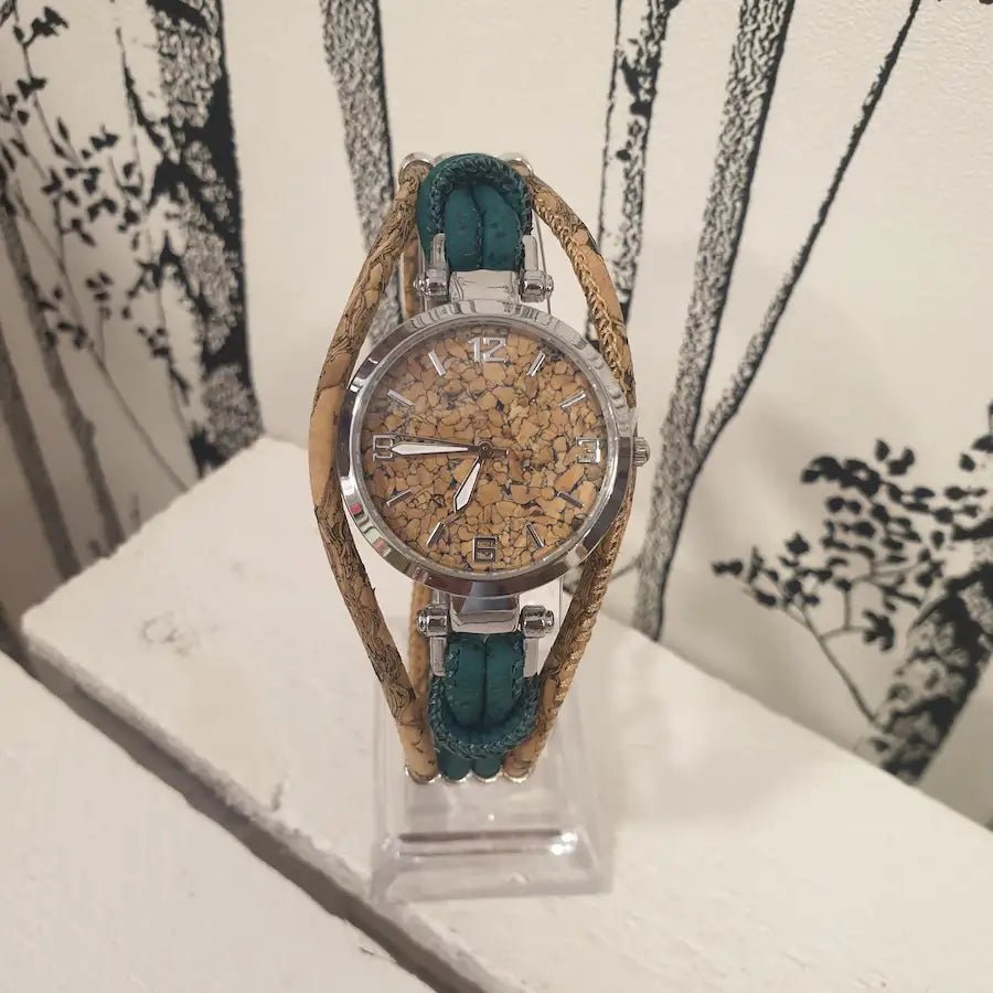 Montre en liège Ludivine avec cadran fond liège