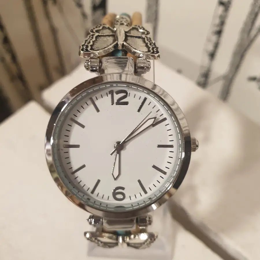 Montre en liège Papillona avec cadran fond blanc