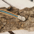 Bracelet de montre en liège naturel et bleu – détail
