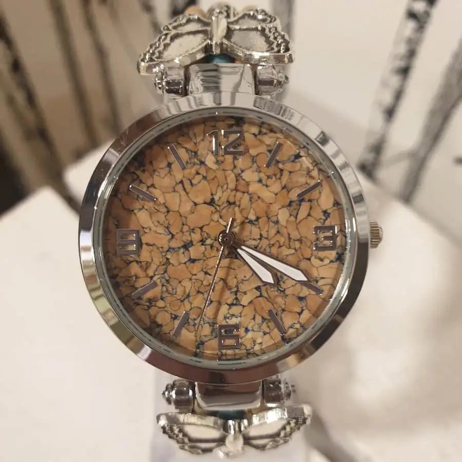 Montre en liège Papillona avec cadran fond blanc