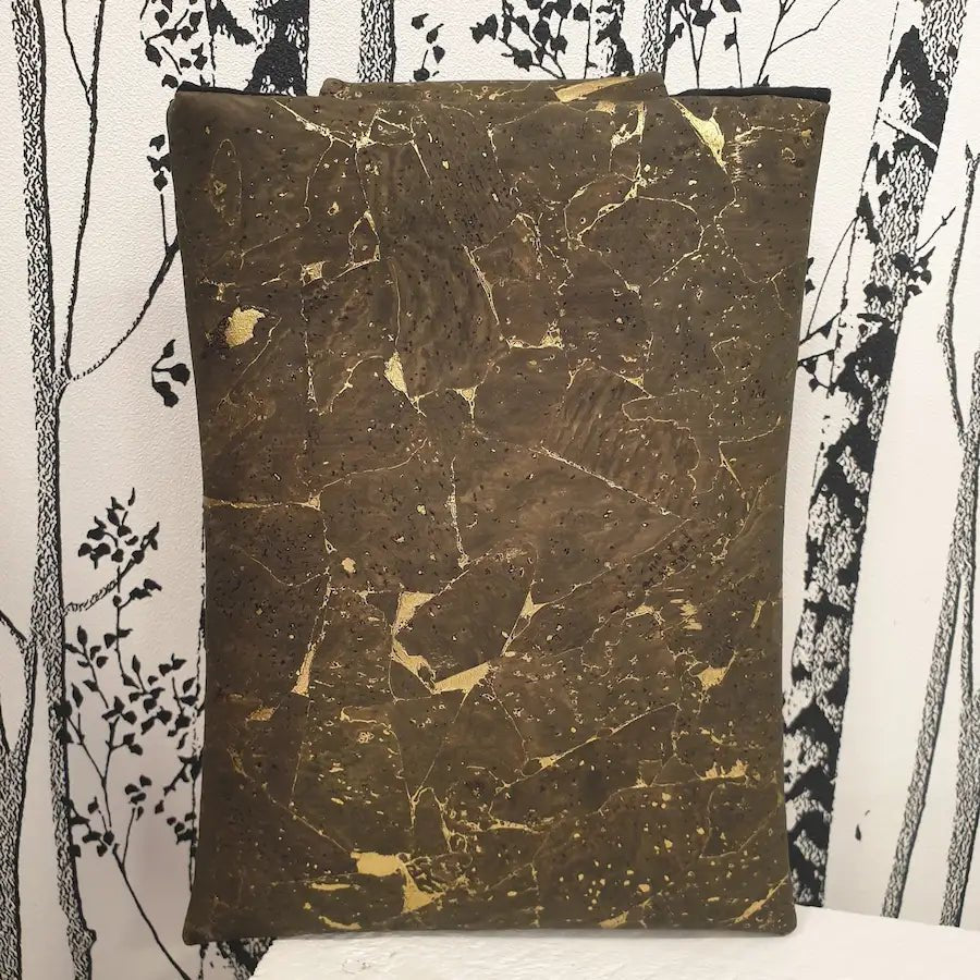 vue arrière pochette à livre verte doré