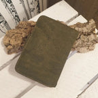 Vue arrière portefeuille vert