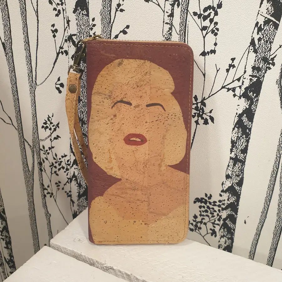 Portefeuille zippé en liège élégant et fonctionnel