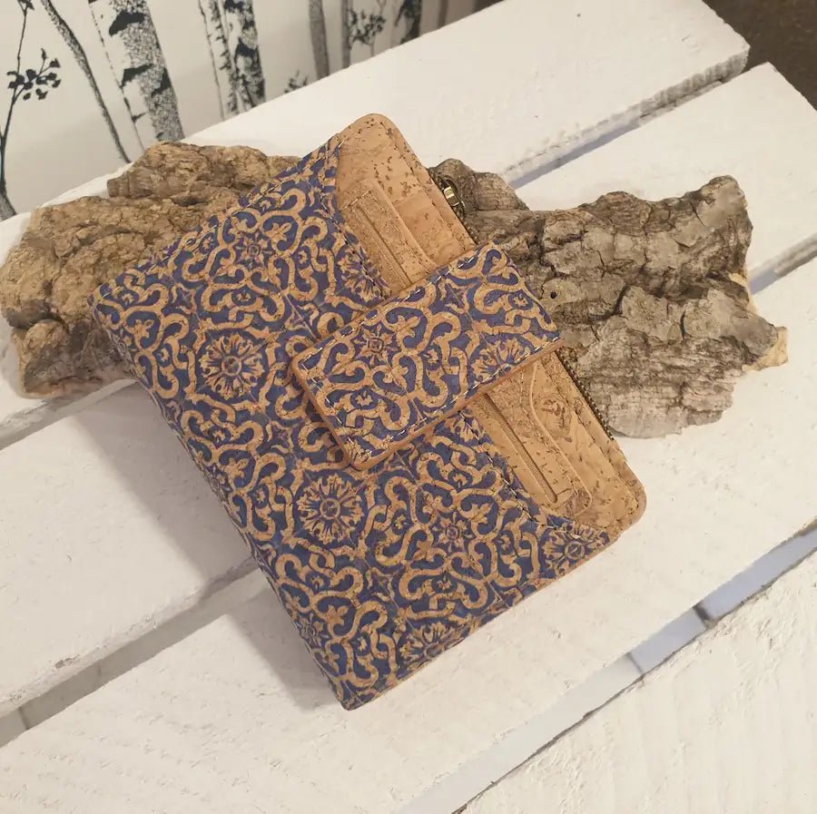 Portefeuille en liège fermé par rabat à pression – vue extérieure