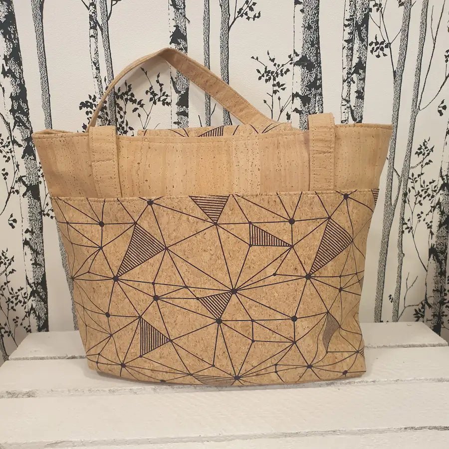 Sac à main en liège naturel avec formes géométrique – vue arrière