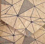 Détail du motif  géométrique sur sac en liège nature