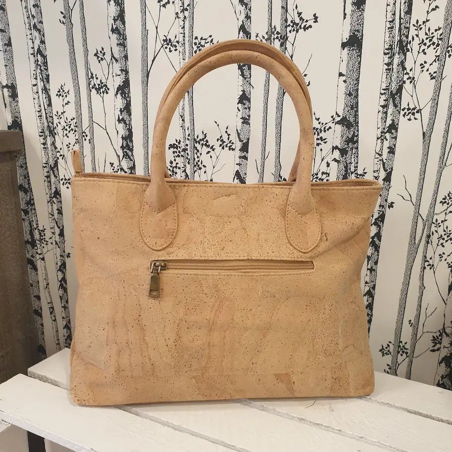 Sac à main en liège élégant et fonctionnel vue de dérrière